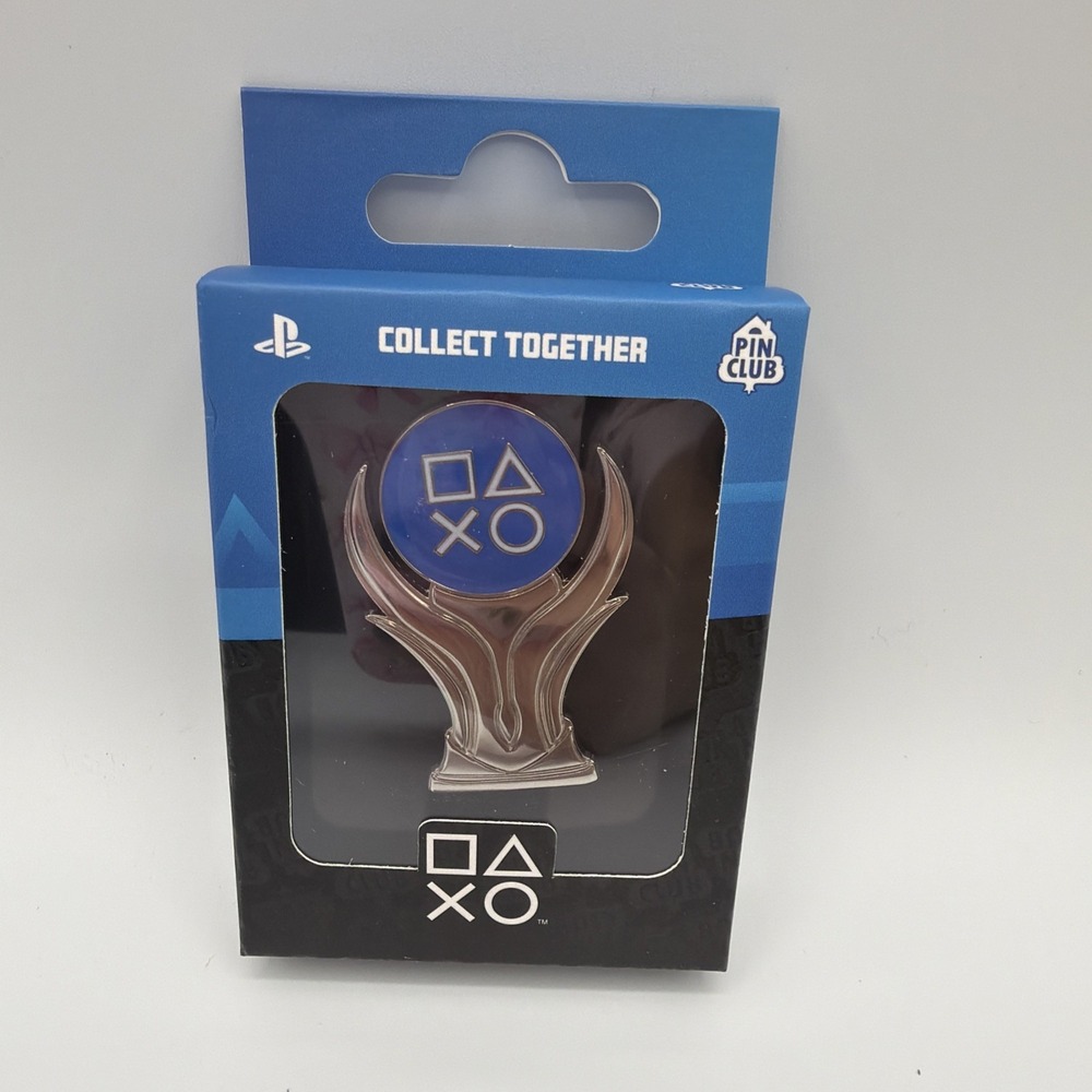 PIN CLUB PlayStation Platinum Trophy Enamel Pin 2" Official Sony PS5 Achievement